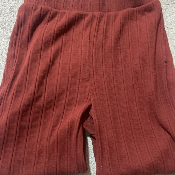 Free People Beach Maxine Sweater Knit Pants Wide Leg Rust Sz M 95% Cotton - Picture 5 of 7